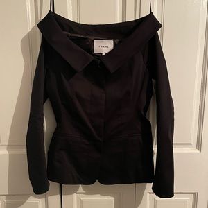 Frame Black Off Shoulder Blazer size 0 zero long sleeve